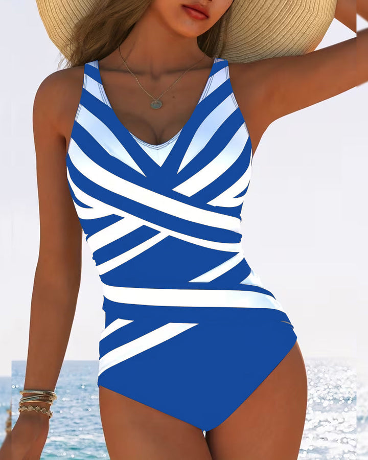 Sulinna - Casual One-piece Striped Swimsuit