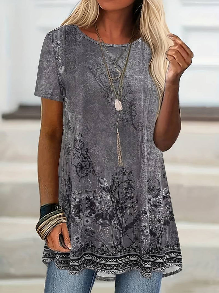 Abhishani - Floral Print Loose Fit T-Shirt