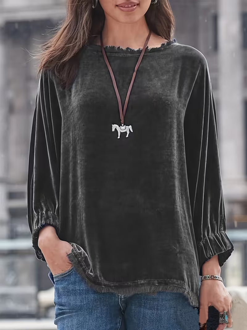 Petunia - Velvet Loose Fit Top