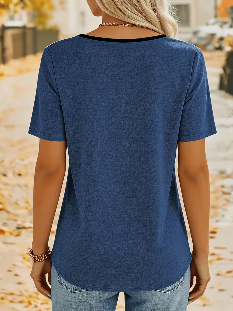 Kaielle - Short Sleeve T-Shirt With Button