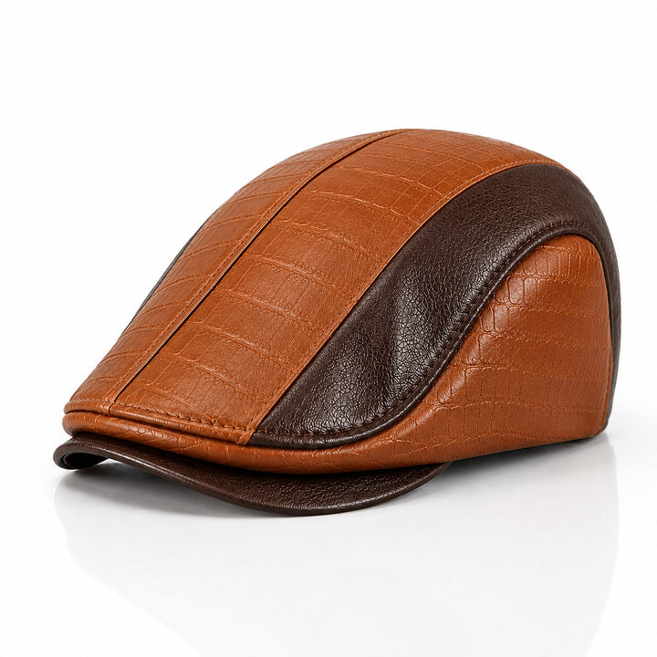 CrownCraft - Elegant Leather Flat Cap