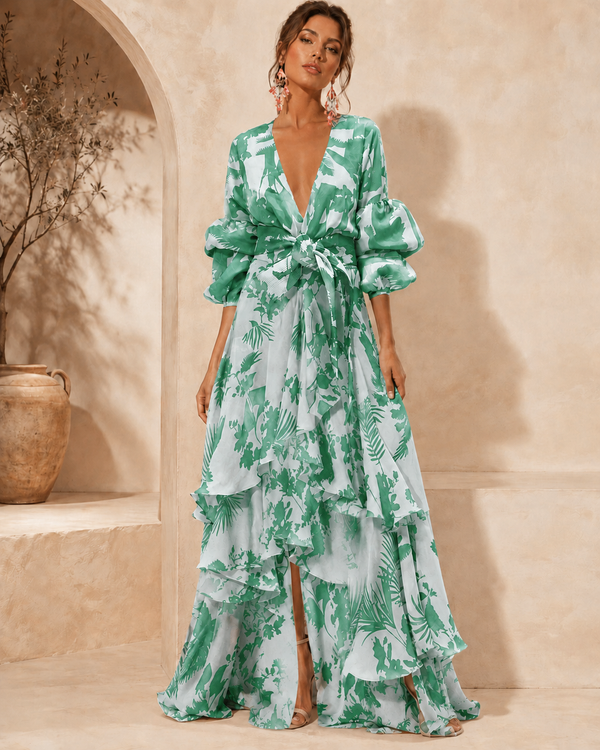 Liaya - Stylish Coral Garden Dress
