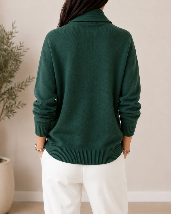 Roweora - Long Sleeve V-Neck Sweater