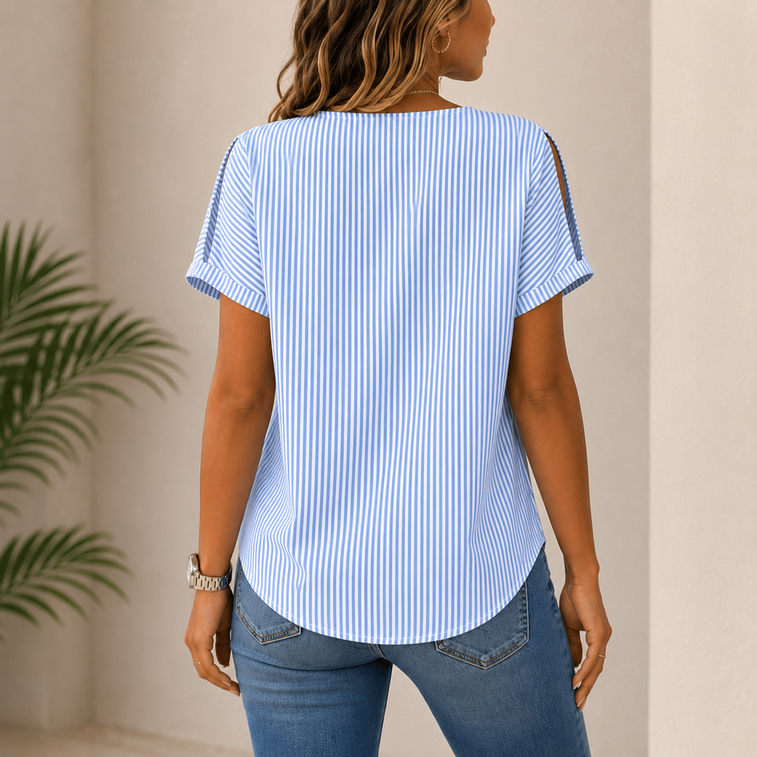 Shirri - Casual Striped Blouse