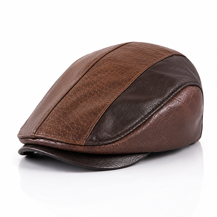 CrownCraft - Elegant Leather Flat Cap