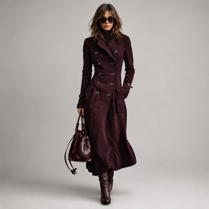 Derya - Long Suede Trench Coat