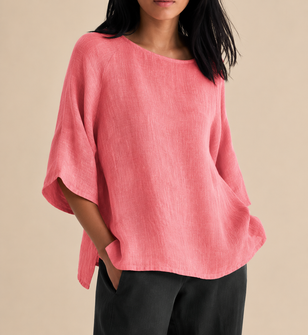 Steffi - Casual Oversized Round Neck Blouse