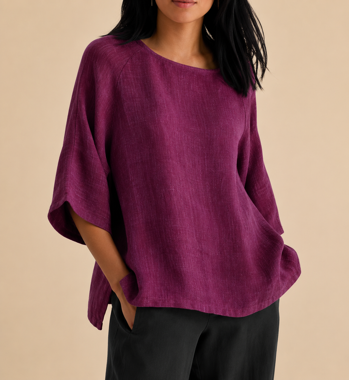 Steffi - Casual Oversized Round Neck Blouse
