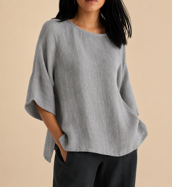 Steffi - Casual Oversized Round Neck Blouse