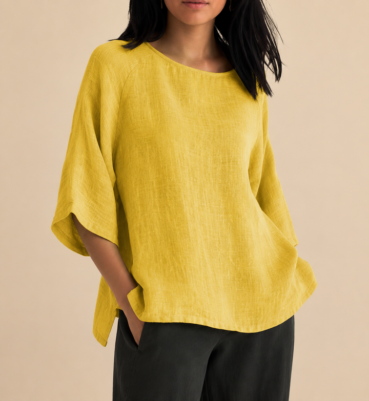 Steffi - Casual Oversized Round Neck Blouse
