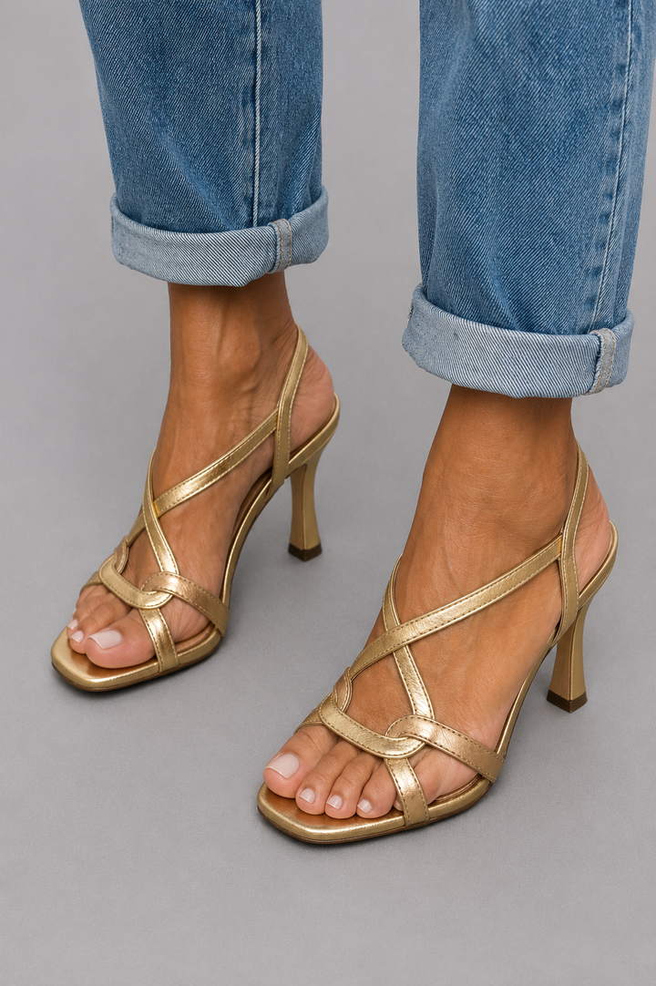 Cassie - Golden Summer Charm Heeled Sandals