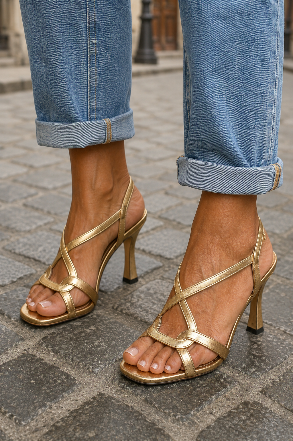 Cassie - Golden Summer Charm Heeled Sandals