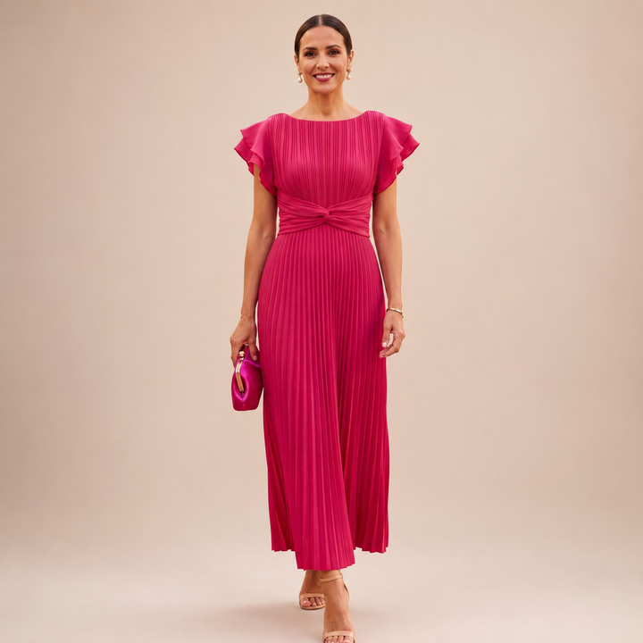 Linyza - Short Slevee Pleated Dress