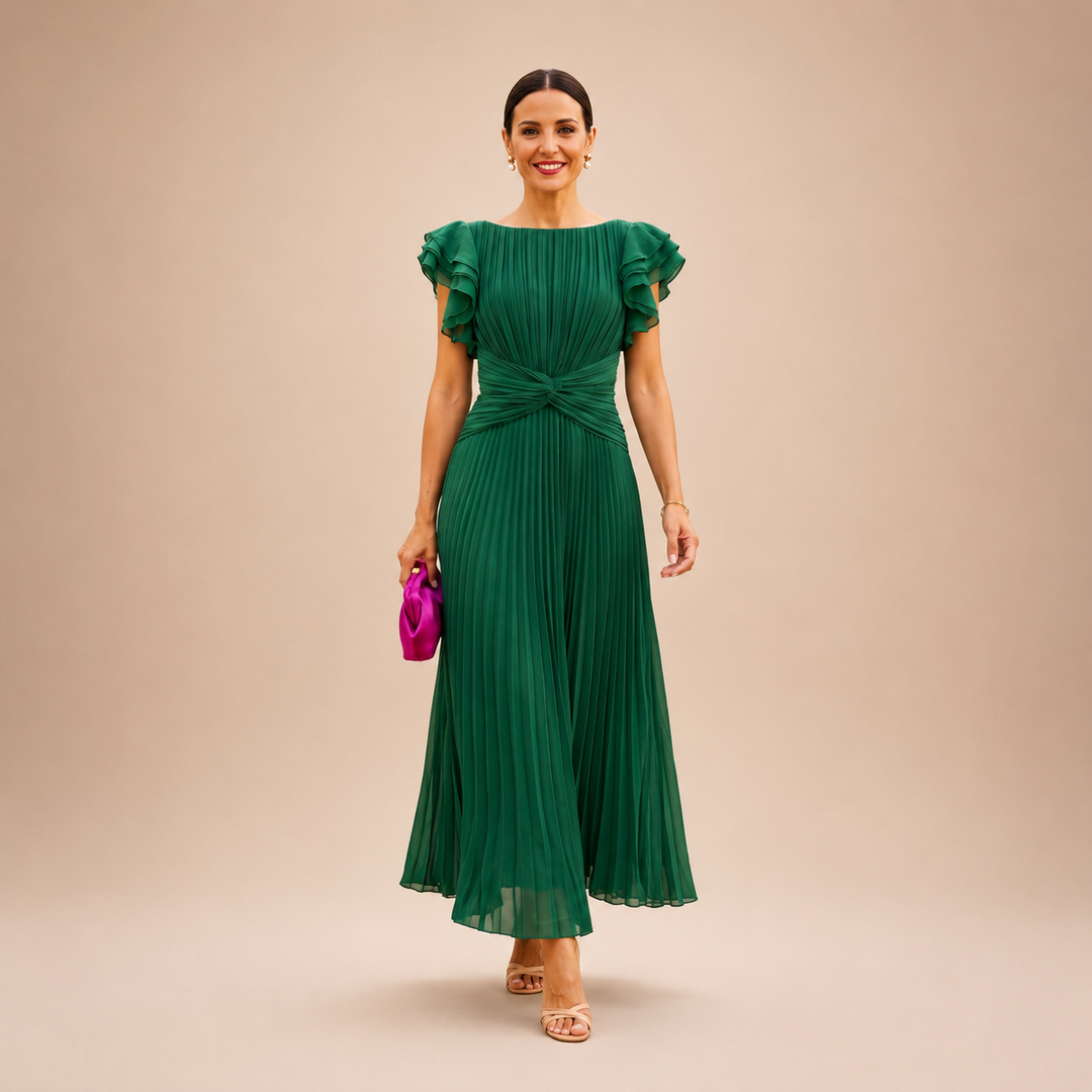 Linyza - Short Slevee Pleated Dress