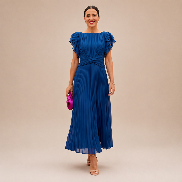 Linyza - Short Slevee Pleated Dress