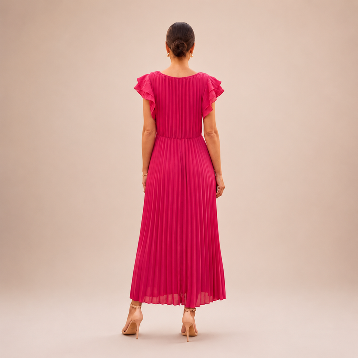 Linyza - Short Slevee Pleated Dress