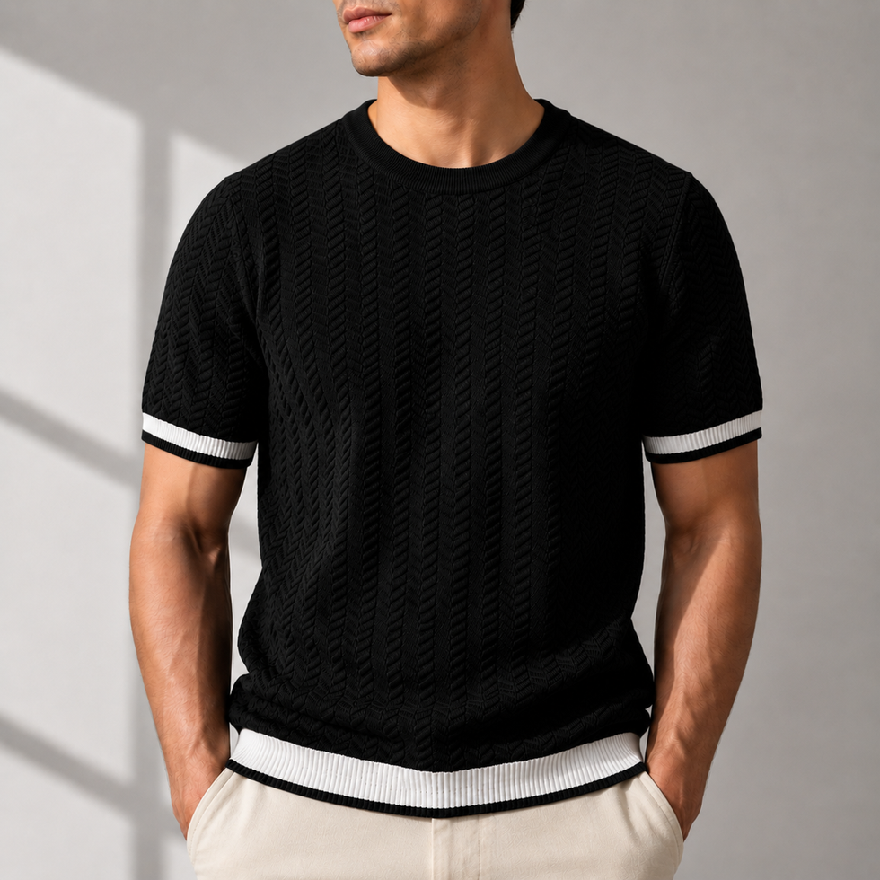 Reagan - Textured Short Sleeve Knit Pullover