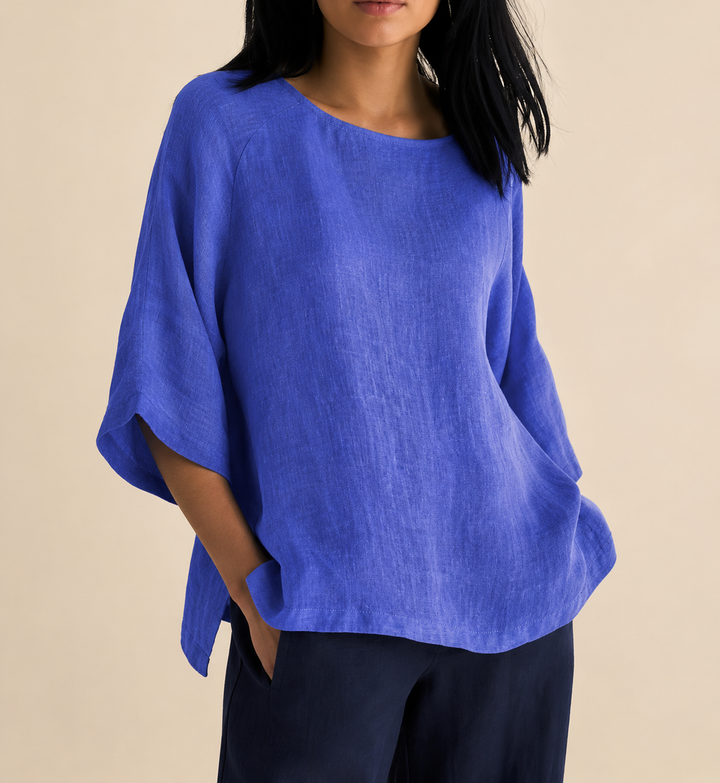 Steffi - Casual Oversized Round Neck Blouse