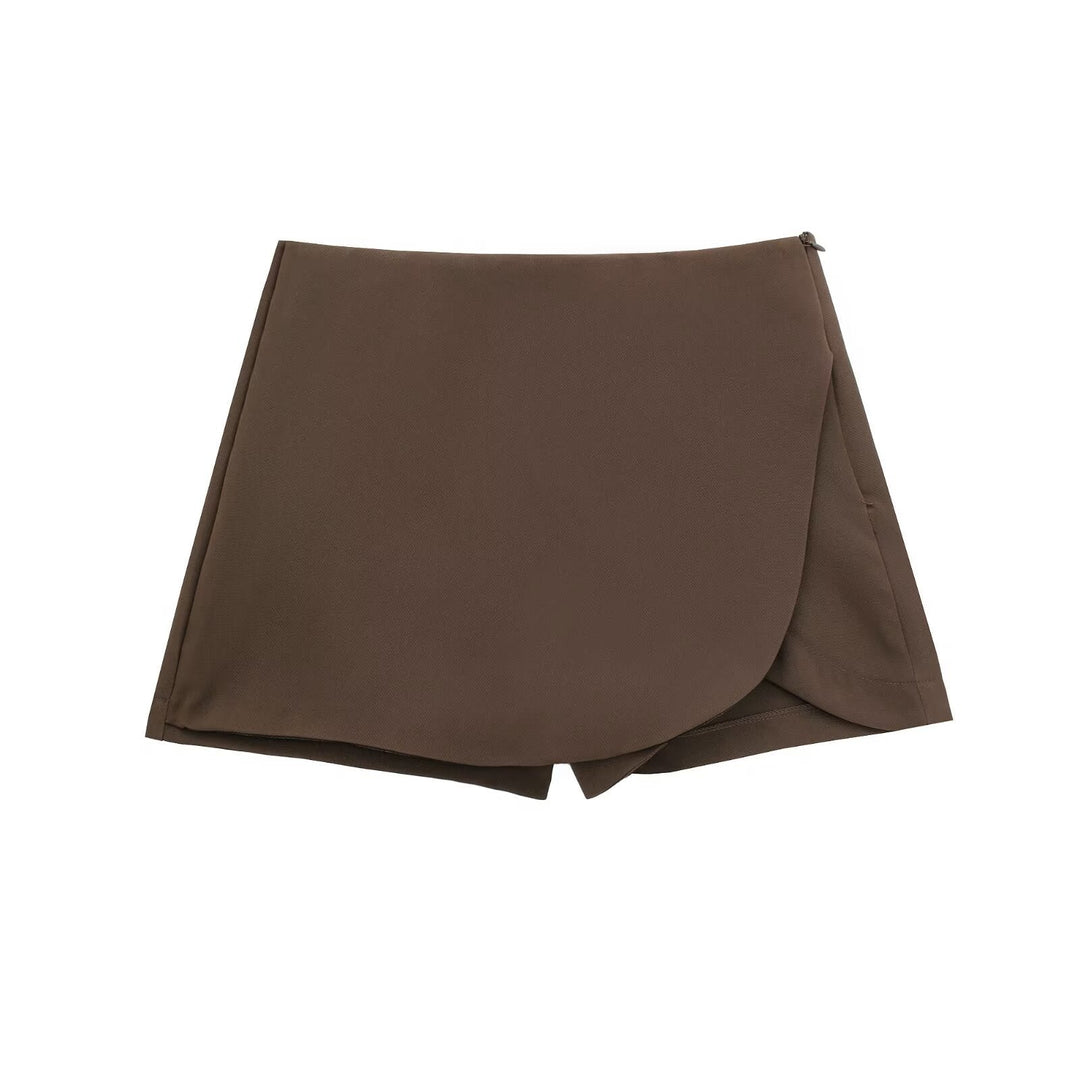 Shavina - High Waist Wrap Mini Skort