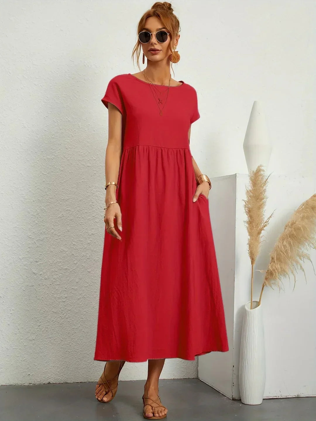 Neila - Oversized Maxi Dress With Pocket