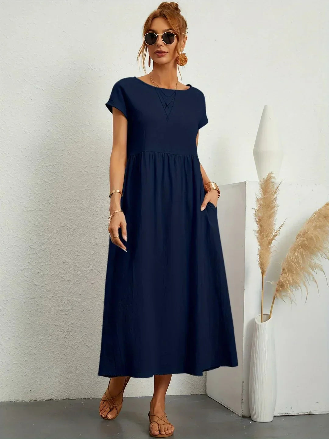 Neila - Oversized Maxi Dress With Pocket
