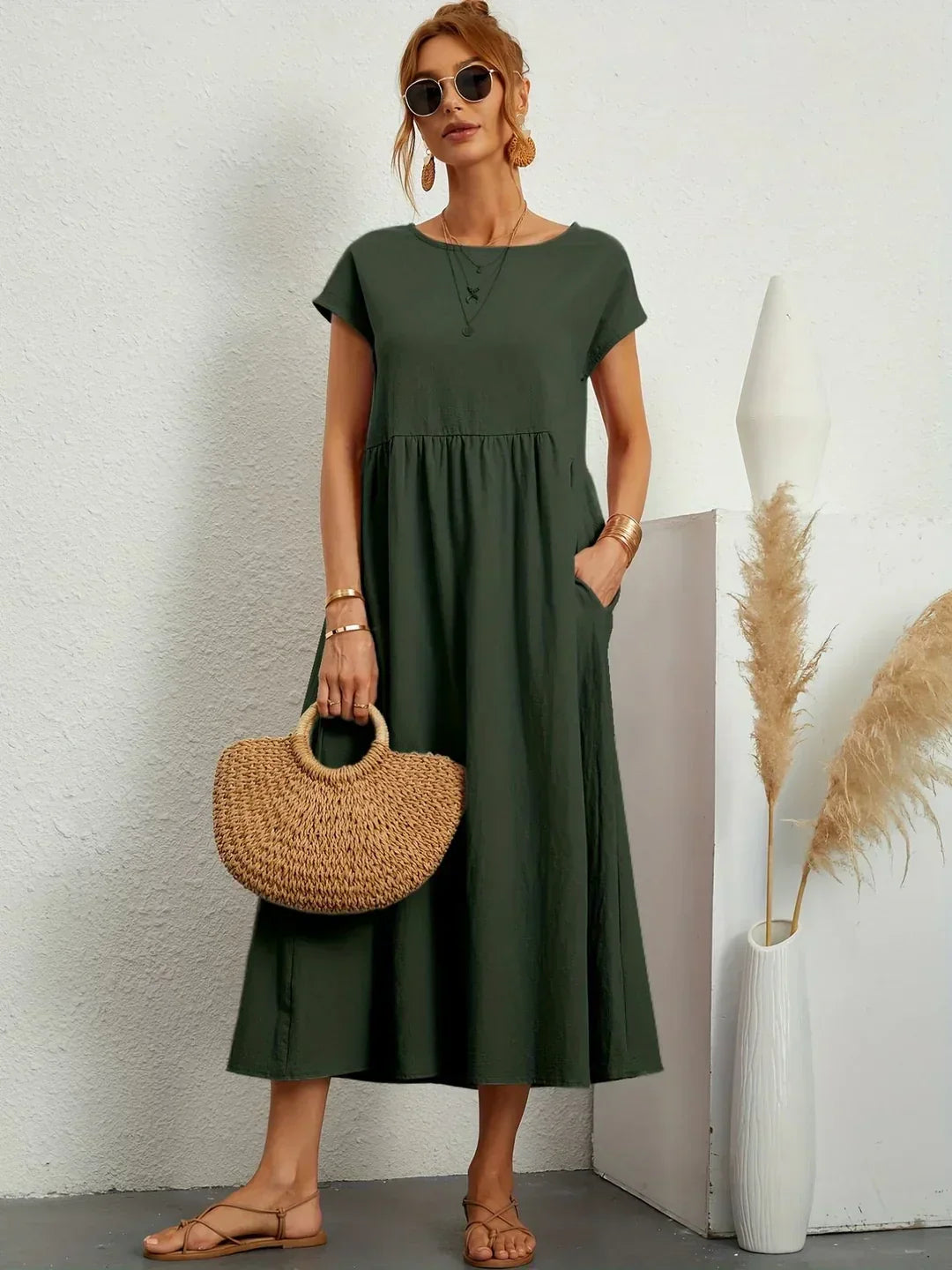 Neila - Oversized Maxi Dress With Pocket