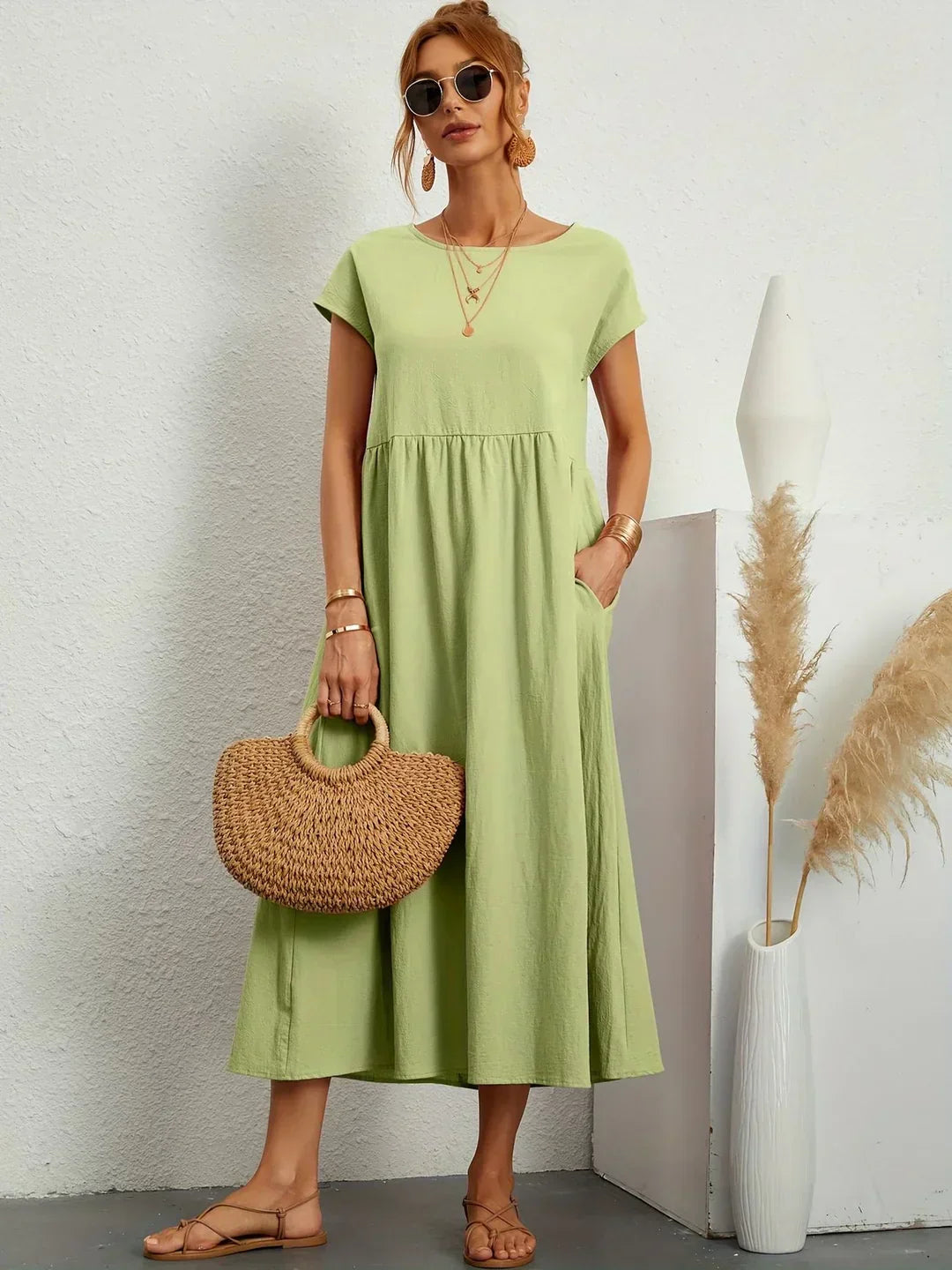 Neila - Oversized Maxi Dress With Pocket
