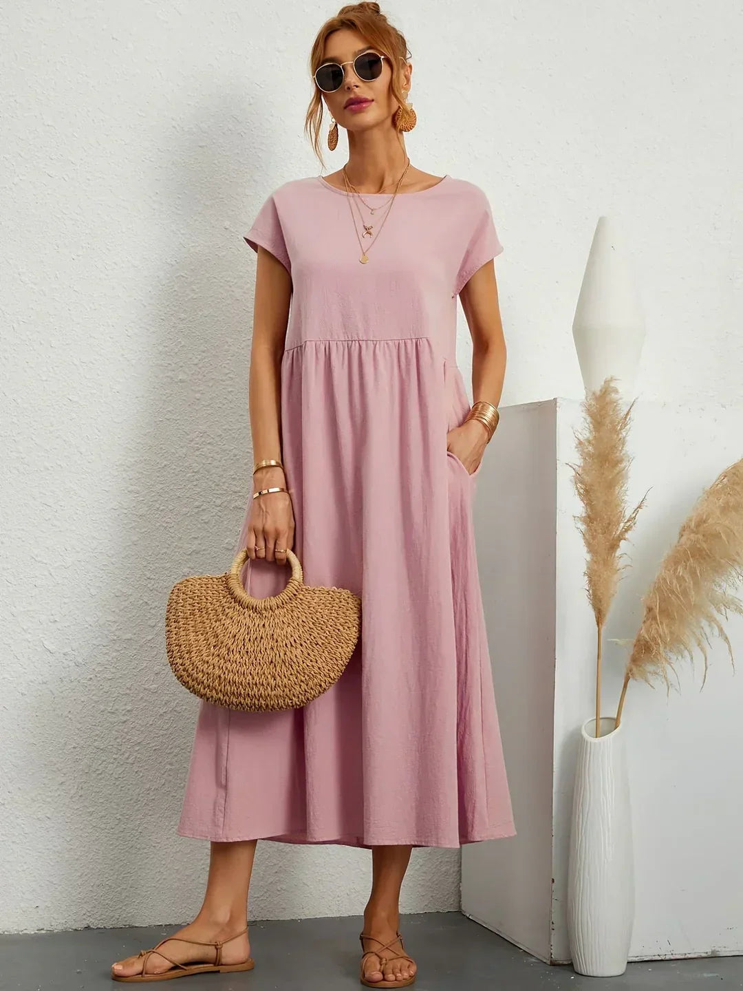 Neila - Oversized Maxi Dress With Pocket