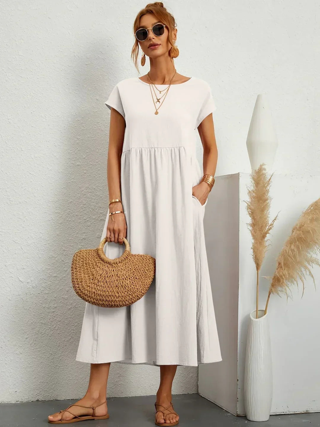 Neila - Oversized Maxi Dress With Pocket