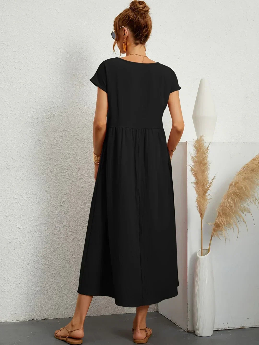 Neila - Oversized Maxi Dress With Pocket