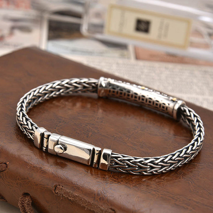 Jalair - Engraved Stainless Steel Rope Bracelet