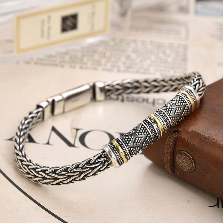 Jalair - Engraved Stainless Steel Rope Bracelet