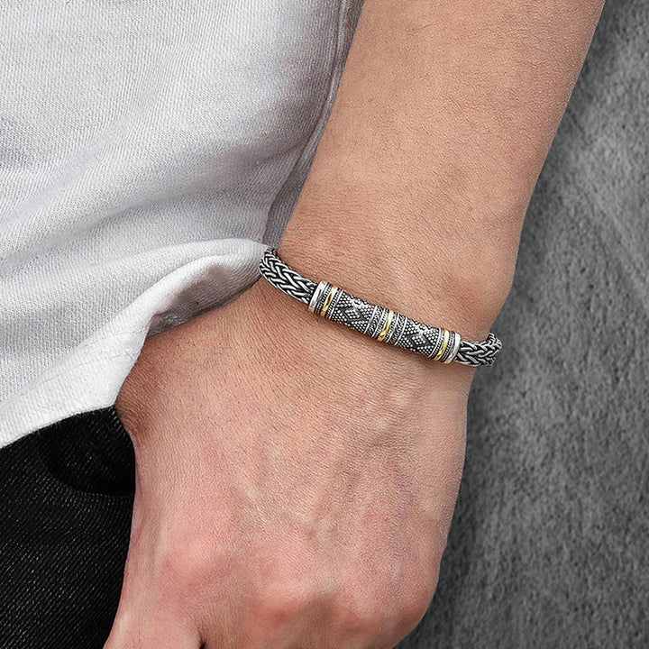 Jalair - Engraved Stainless Steel Rope Bracelet
