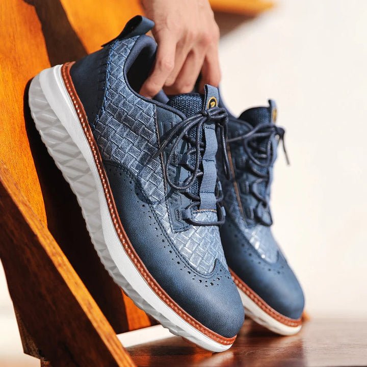 OptiShade - Sneakers With Woven Texture and Contrast Sole