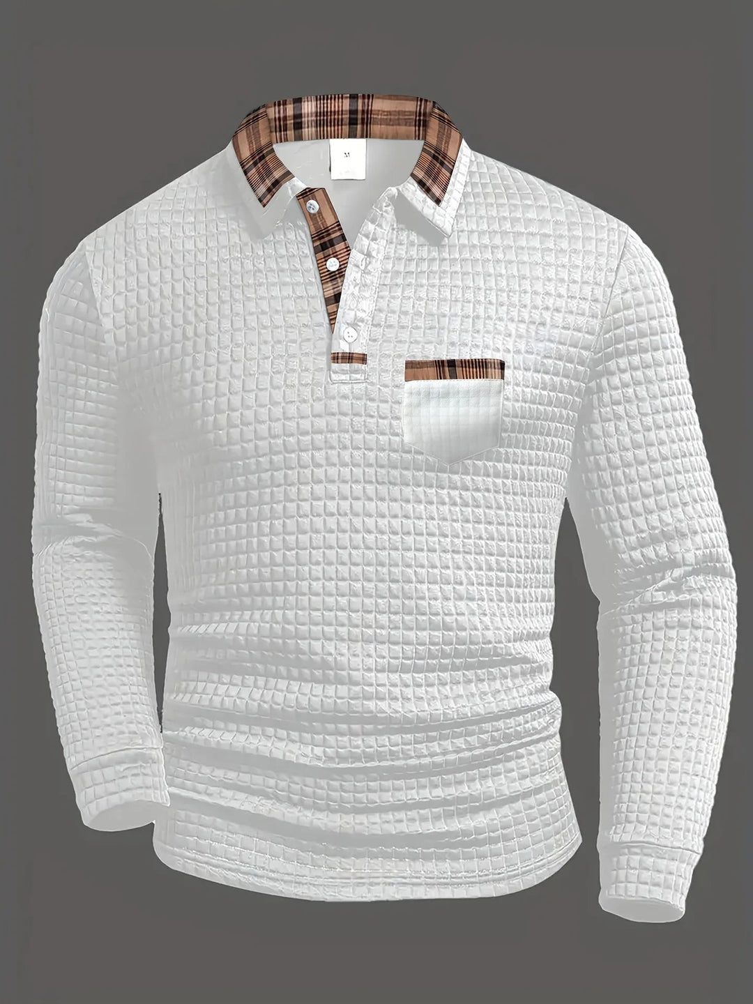 Jerard - Long Sleeve Checked Polo Shirt