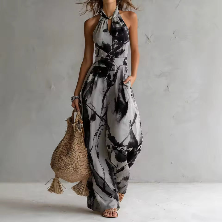 Symia - Elegant Artistic Print Jumpsuit