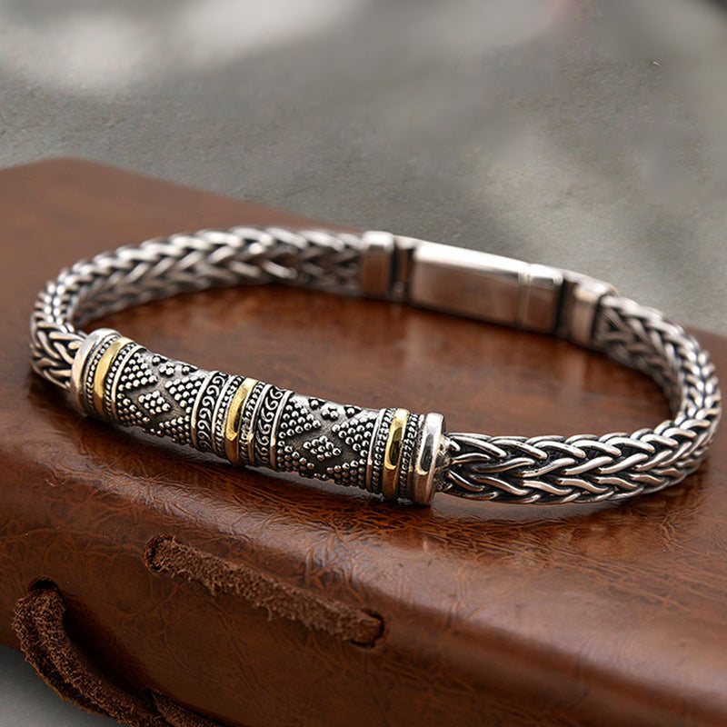 Jalair - Engraved Stainless Steel Rope Bracelet