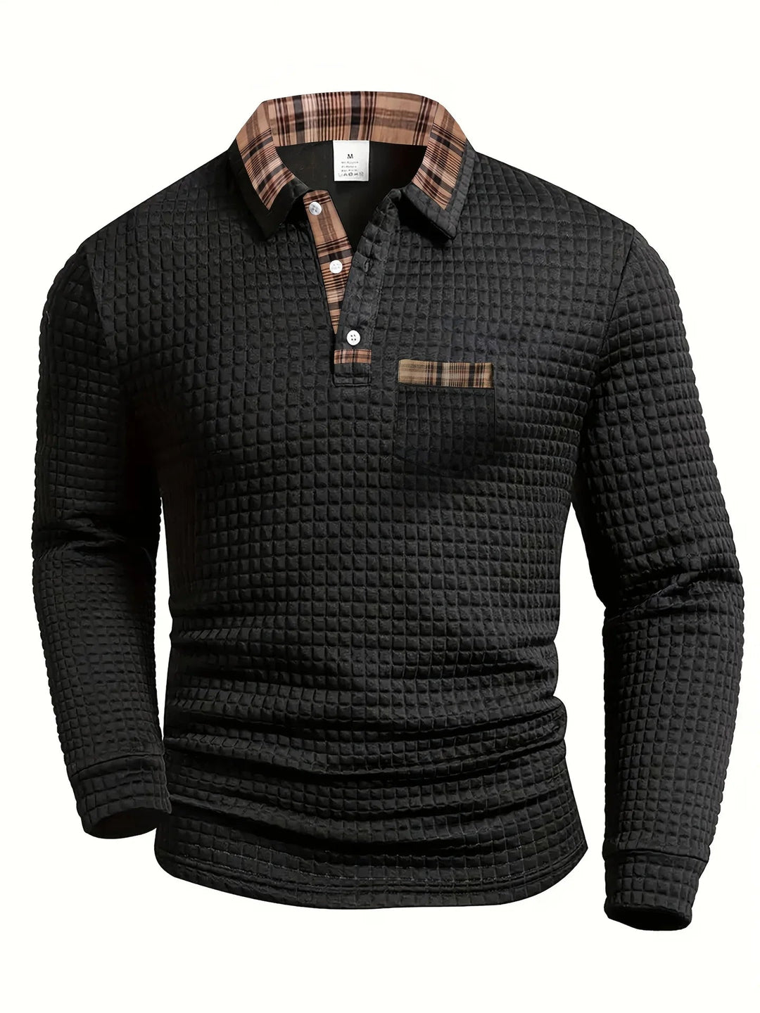 Jerard - Long Sleeve Checked Polo Shirt