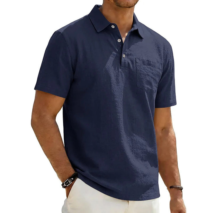 Josef - Short Sleeve Linen Polo Shirt