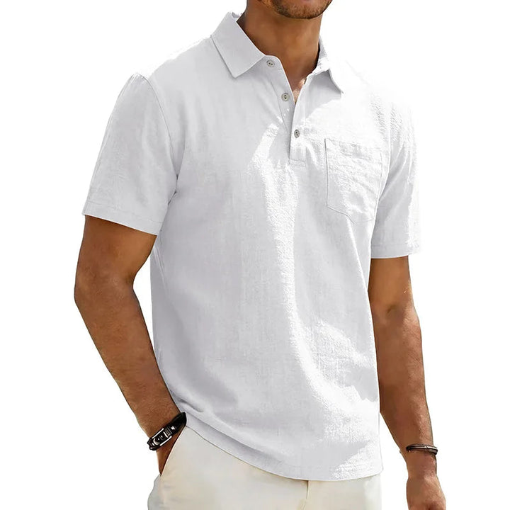 Josef - Short Sleeve Linen Polo Shirt