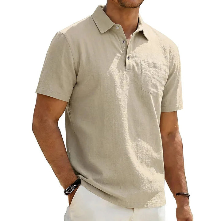 Josef - Short Sleeve Linen Polo Shirt