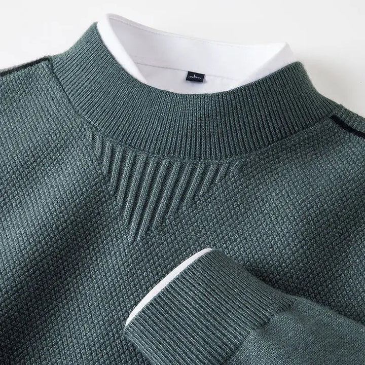 Thado - Sweater With Textured Knit and Crew Neck