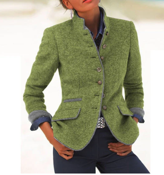 Nysha - Heritage Stand-Collar Blazer