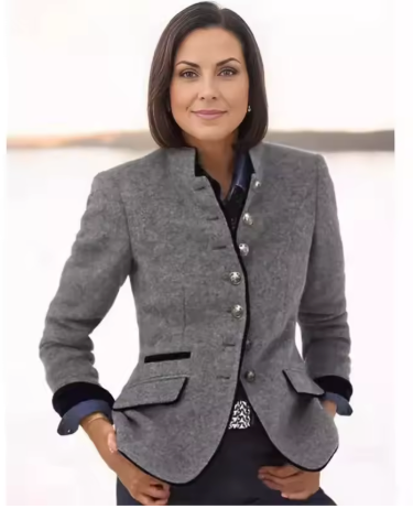 Nysha - Heritage Stand-Collar Blazer