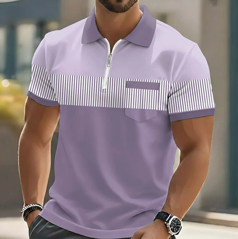 Brett - Refined Polo Shirt With Zipper