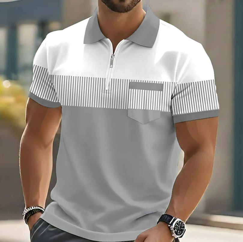 Brett - Refined Polo Shirt With Zipper