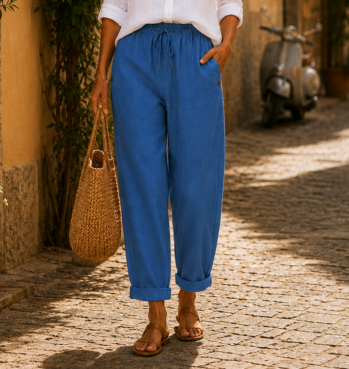 Pillina - Linen Trousers With Drawstring Waist