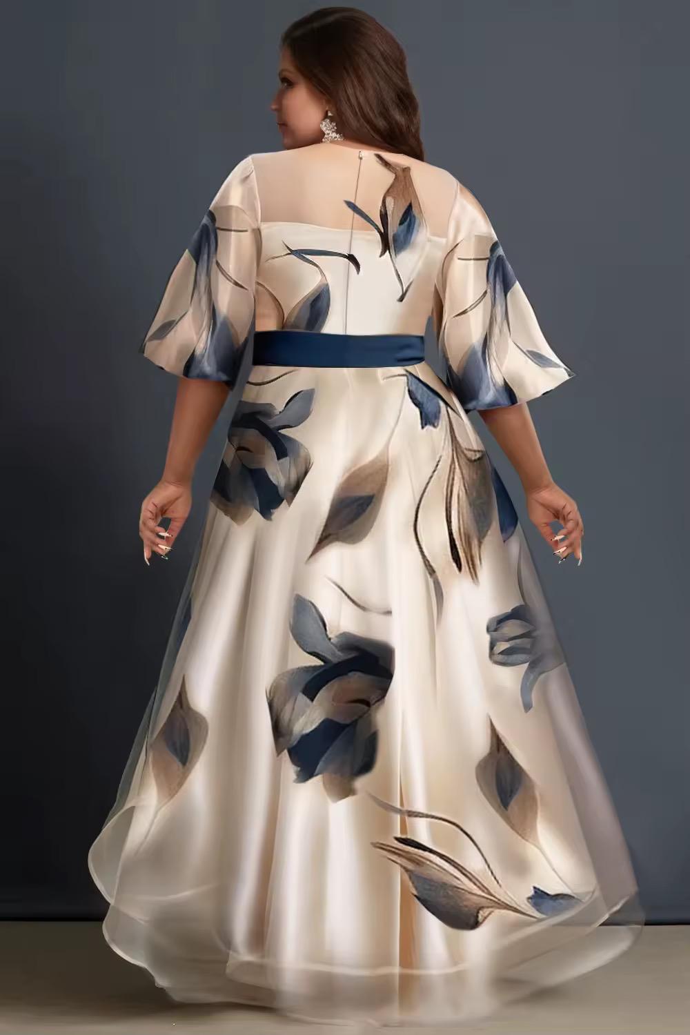 Lunara - Flowing Floral Printed Chiffon Maxi Dress