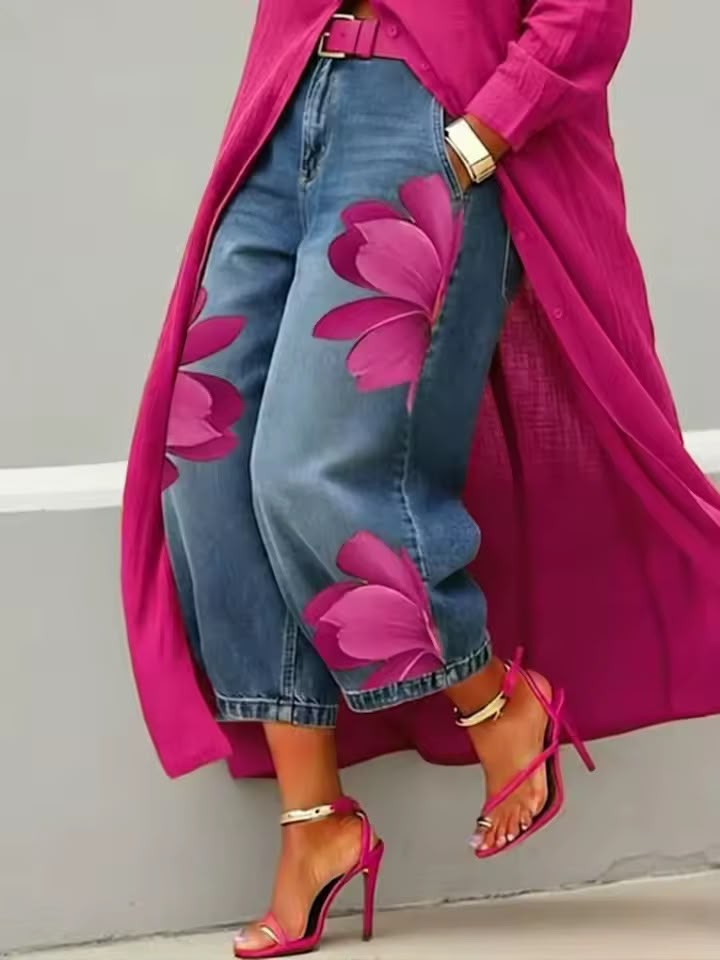 Emilisette - Casual Floral Jeans