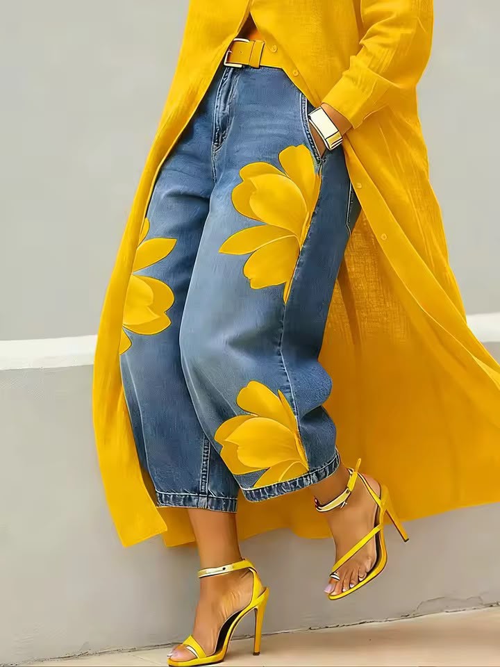 Emilisette - Casual Floral Jeans